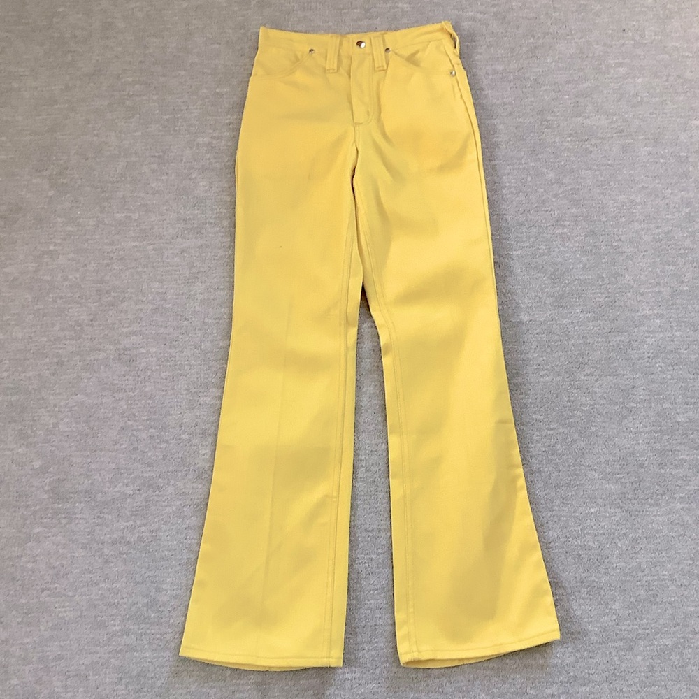 Vintage NWT Wrangler Lemon Yellow Flare Leg Jeans Sz. Jr. 3